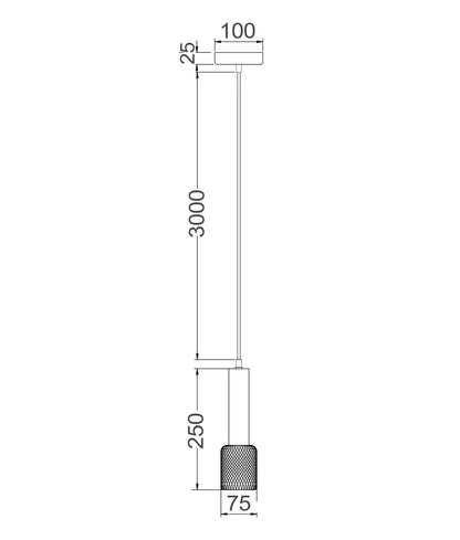 MIKRO: Modern Karaoke Matte Black Mic Shape Interior Cylinder & Brass Mesh Pendant Light