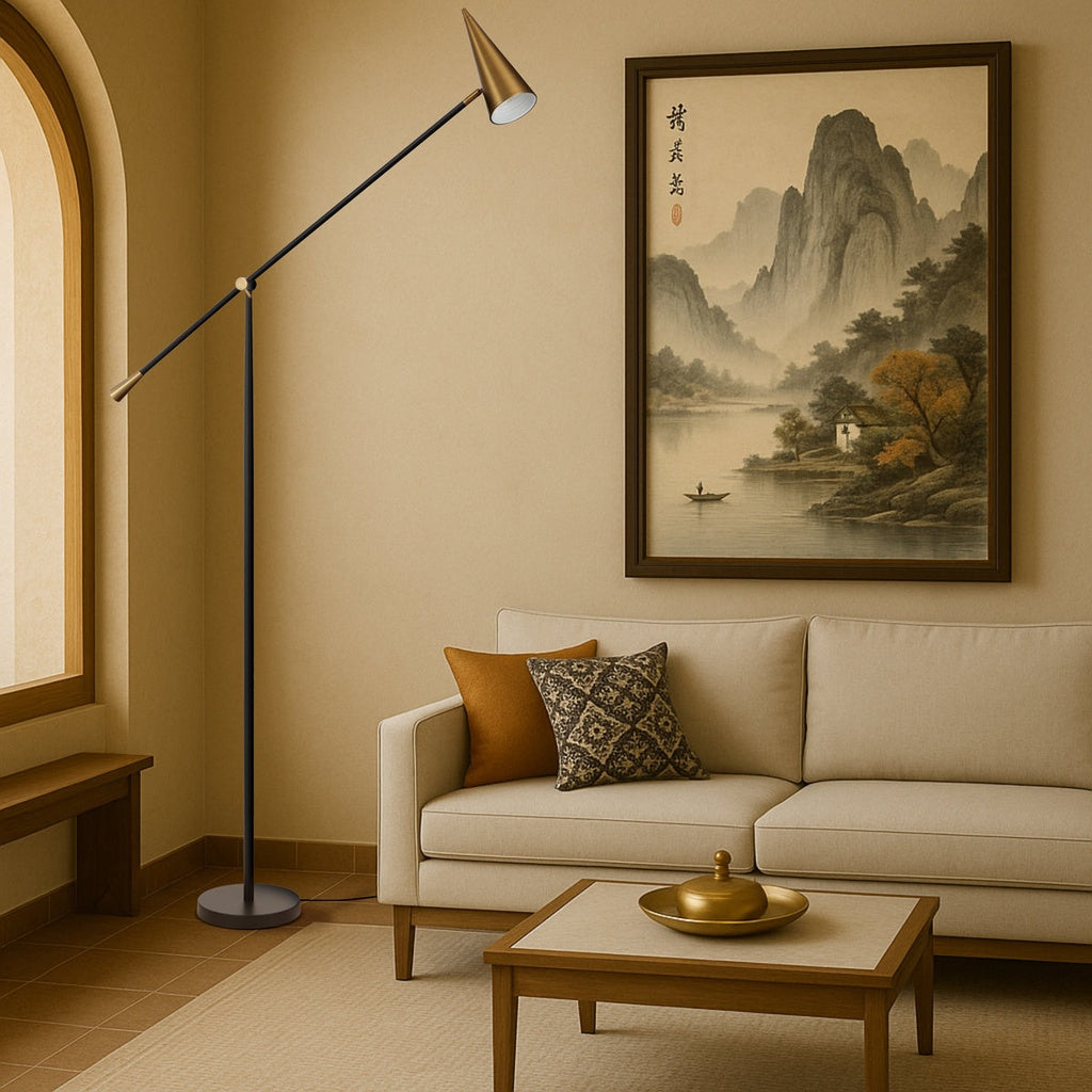 JIBARA Floor Lamp - Black/Brass