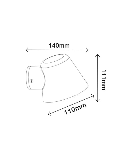 SKOPA: Exterior Glass Diffuser Flat Top Cone Surface Mounted Wall Lights IP44 - Copper