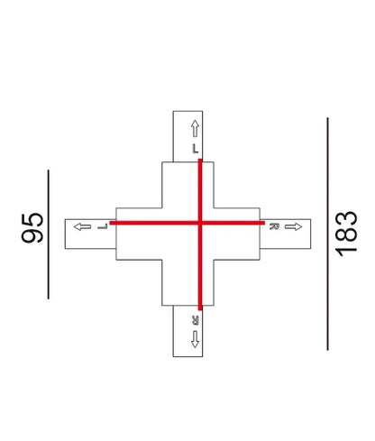 3 Wire 1 Circuit Universal Tracks, Connectors, End Cap & Live End - Connector Cross-Piece BLACK