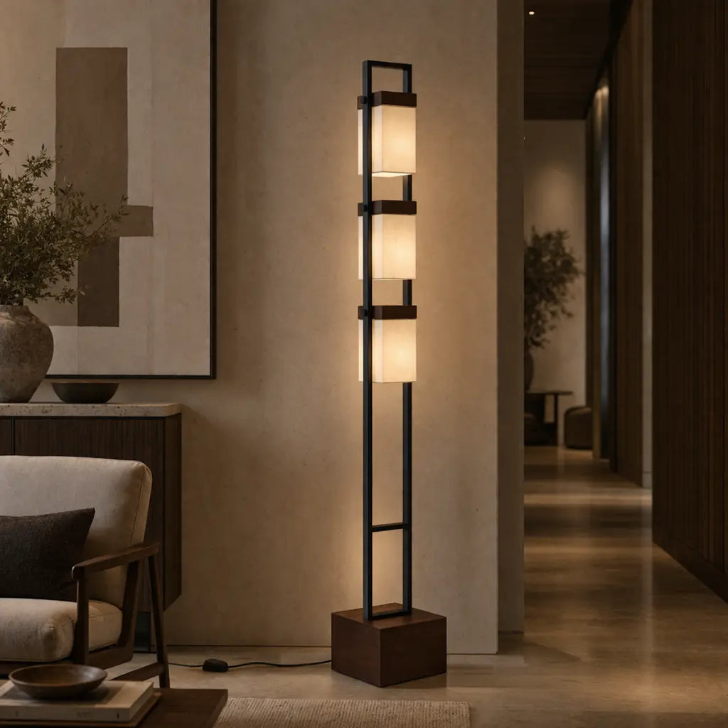 OSADA Floor Lamp - Wood/Black