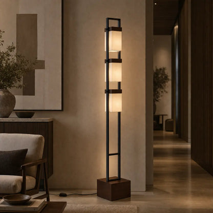 OSADA Floor Lamp - Wood/Black