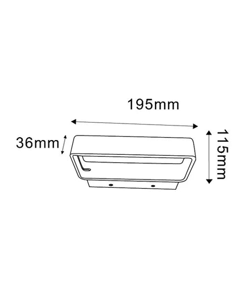 VENICE: City Series LED Interior Matte White Rectangular Up/Down Wall Light