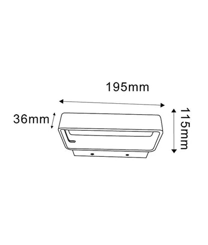 VENICE: City Series LED Interior Matte White Rectangular Up/Down Wall Light