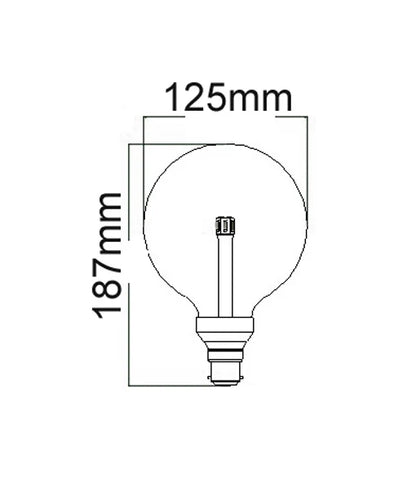 G125 LED Globes Clear Diffuser (6W) - Options:  E27 5000K