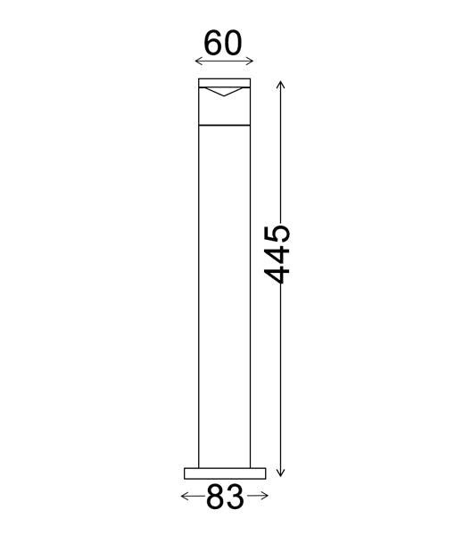 PHARE: GU10 Surface Mounted Black Anti Glare Bollard Light IP54