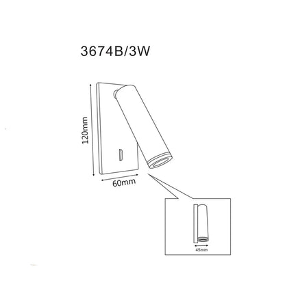 LYON: City Series LED Wall Surface Mounted Matte White Reading Light