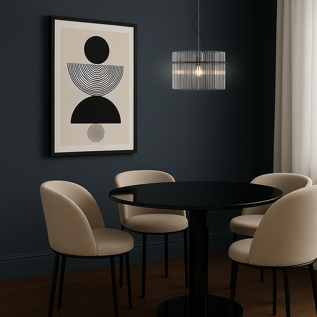 QUILO 40CM Pendant Light – Black/Smoke