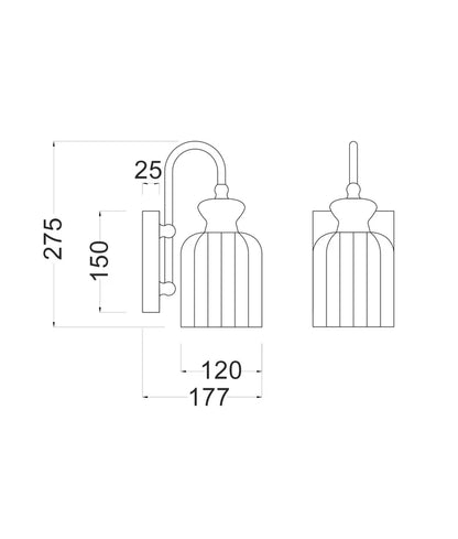 SINO: Interior Ellipse Single Clear Glass Shade Wall Light - Brass
