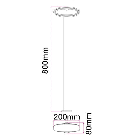 Horus LED Surface Mounted Open Oval Bollard Lights IP54 - 800mm