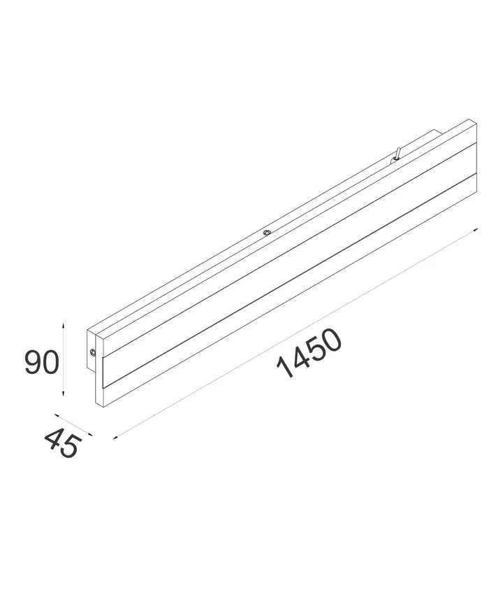 BANDA: LED Tri-CCT Rectangular with Frosted Diffuser Wall Light IP65 - White 1450mm