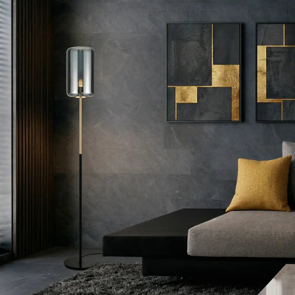 KOROVA Floor Lamp - Brass Matt/Smoke
