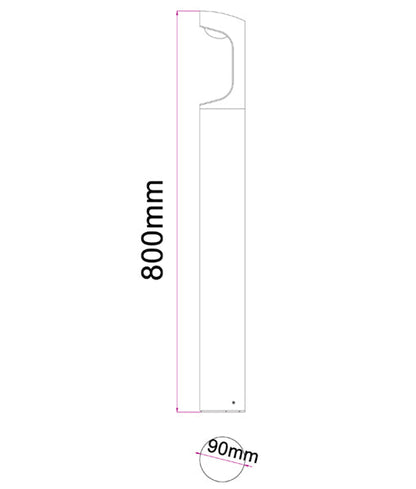 SETH: LED Surface Mounted Bollard Lights IP54 -800mm