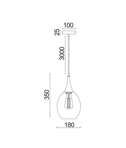 BROTE: Retro Interior Mirror Finish Smokey Black Wine Glass Shape Pendant Lights