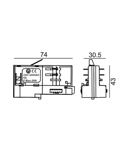 4 Wire 3 Circuit Track Pendant Light Adaptors - Adaptor (Small Hold Weight 5Kg Max) WHITE