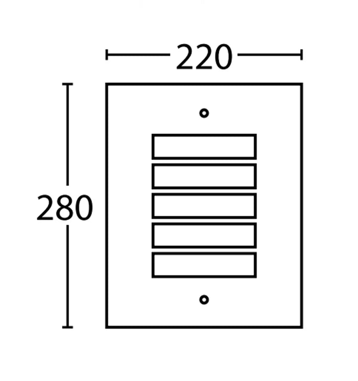 NED: Exterior Grilled Surface Mounted Wall Lights IP54 - 316 Stainless Steel