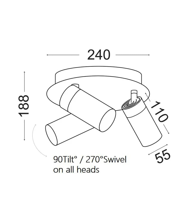SAKUP: Exterior GU10 Adjustable Ceiling Spot Lights IP54 - White