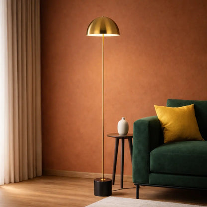 DOMEZ Floor Lamp - Black Marble/Antique Gold