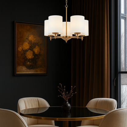 ARGOS 5 Pendant Light - Antique Gold/Ivory
