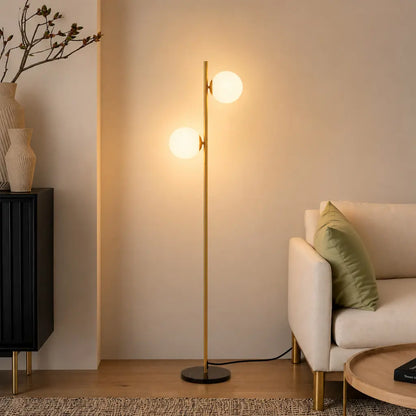 FIGARO Floor Lamp - Antique Gold/Opal Matt
