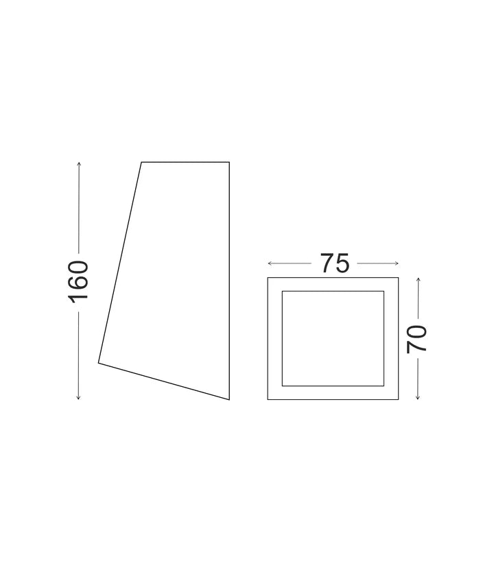 WEDGE: Exterior Wall Wedge Surface Mounted Lights IP44 - Black
