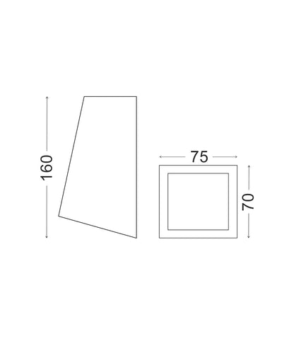 WEDGE: Exterior Wall Wedge Surface Mounted Lights IP44 - Black