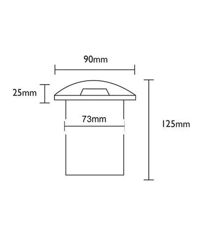 MR16 Recessed Inground Up Lights (Small Faceplate) IP67 (Cut out: Ø73mm) - 3 Way