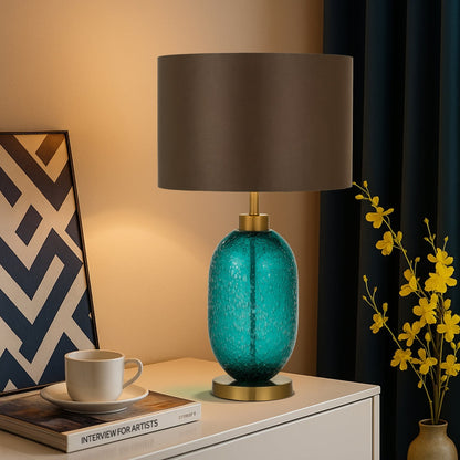 MANOLO Table Lamp - Teal/Brown