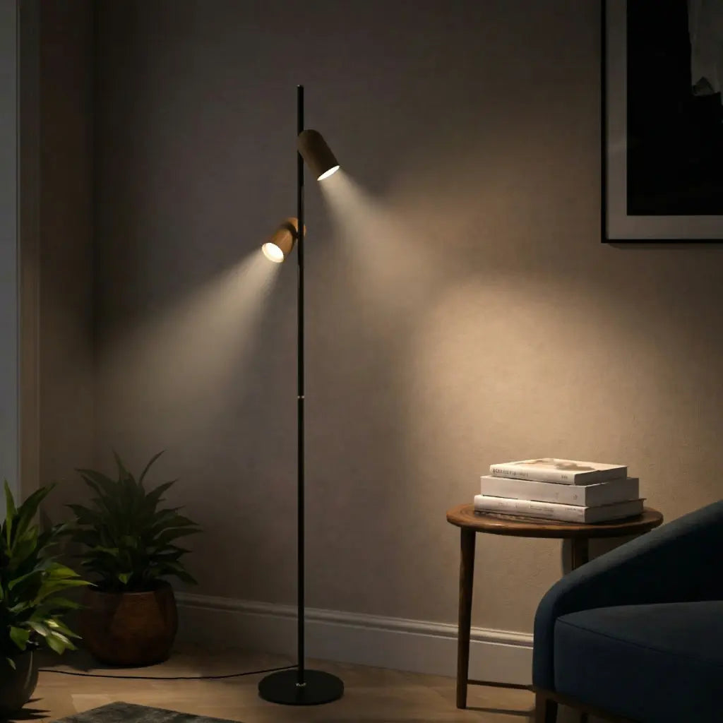 KINDLE Floor Lamp - Wood/Black