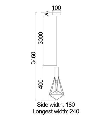 WHITEBAND: Diamond Shape Bird Cage Pendant Light