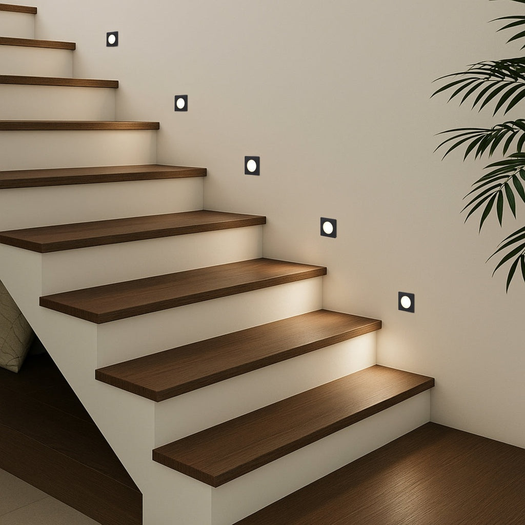 MAREN Square 3CCT LED Stair Wall Light Multi Colour - Black
