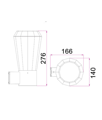 GEB: Exterior LED Dark Grey Tapered Surface Mounted Wall Light IP54