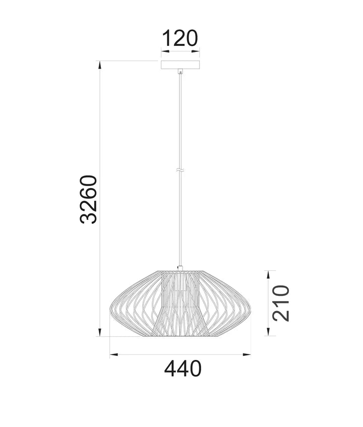 PARRILLA: Interior Oval Cage Iron Pendant Lights OD440mm - Matte Black