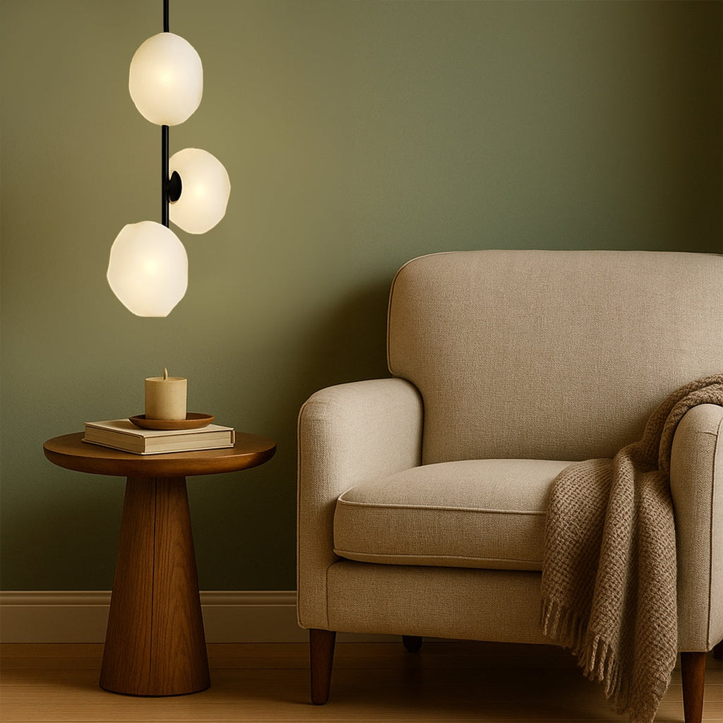 ZECCA 3 Pendant Light Verticle - Black/Frost