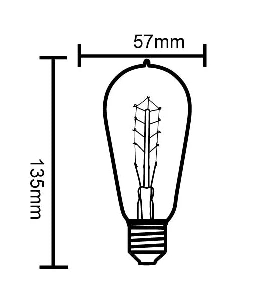 ST57 Carbon Filament Globes - Socket: E27