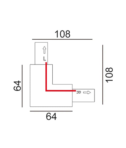 3 Wire 1 Circuit Universal Tracks, Connectors, End Cap & Live End - Connector L-Piece (Right) BLACK