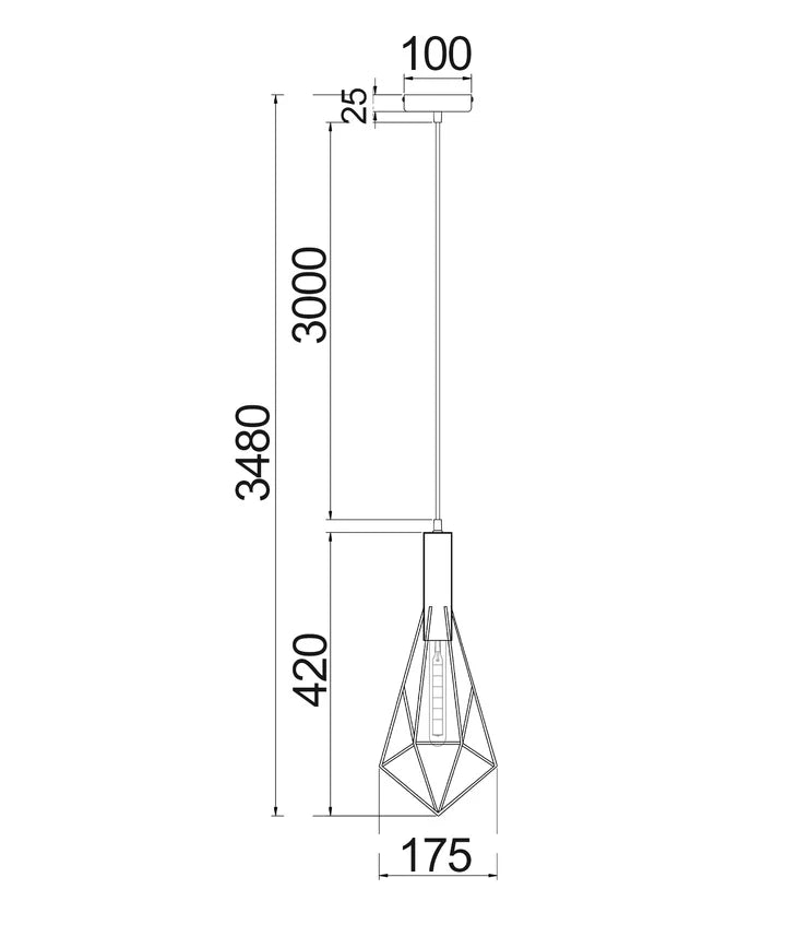WHITEBAND Small Diamond Shape Bird Cage Pendant Light