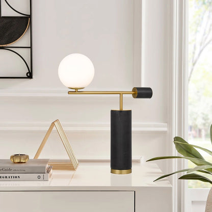 JUSTINA Table Lamp - Black/Opal Matt