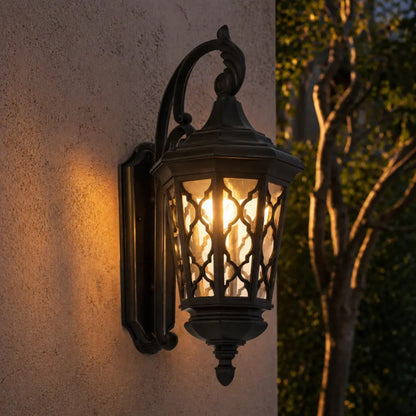 BRINLEY 35CM Exterior Wall Light Large - Black
