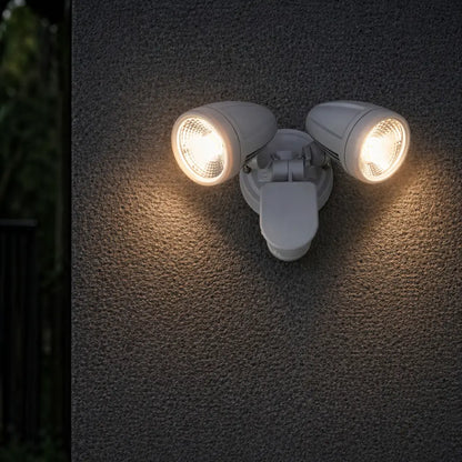 ILLUME Twin Exterior LED Spotlight with Sensor - Silver