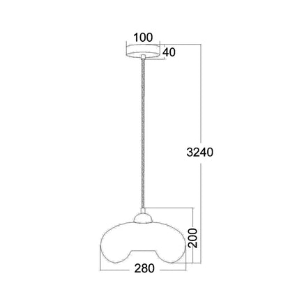 MASON7: Modern Retro Oval Glass Pendant Light - Clear