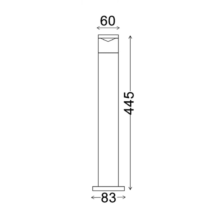 PHARE: MR16 Surface Mounted Titanium Anti Glare Bollard Light IP54
