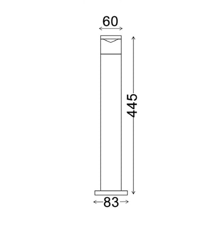 PHARE: MR16 Surface Mounted Titanium Anti Glare Bollard Light IP54