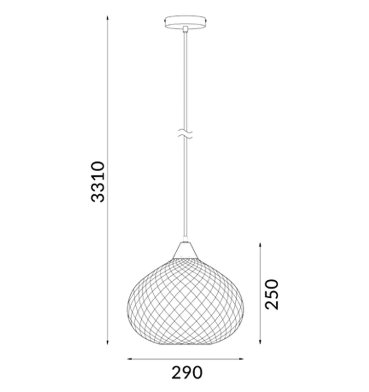 RICTUS: Bohemian Glass With Quadrilateral Segment Wine Glass Shape Pendant Light - Chrome