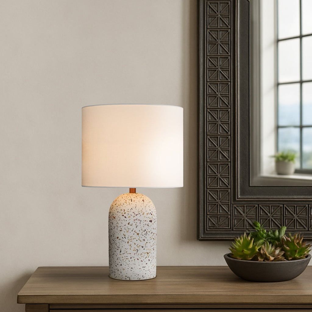 FEVIK Table Lamp Medium - White Terrazzo