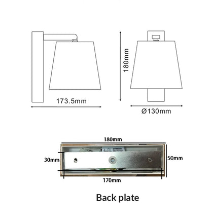 CHESTER: City Series LED Wall White 1 Switch Clear PS Shade Wall Lights - 5000K