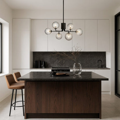 FELTON 6 Pendant Light - Black/Clear Prism