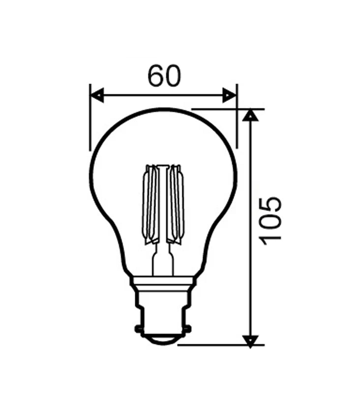 GLS LED Filament Dimmable Globes Frosted Diffuser (8W)`- Options: B22 2700K
