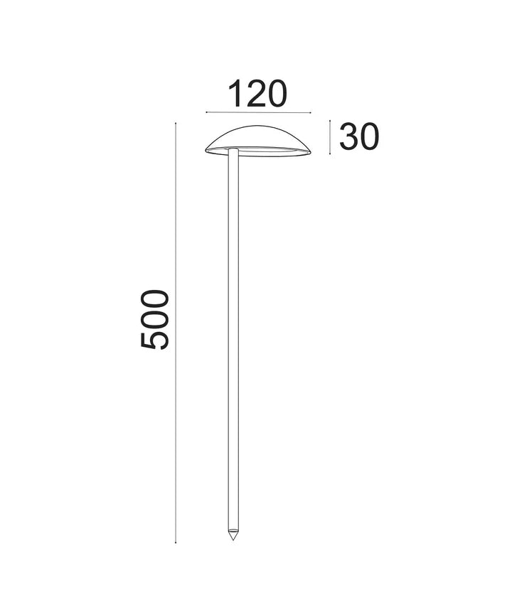 MESTOLO: Exterior 12V LED Garden Fixed Anti-Glare Spike Lights IP65 - Matte Black
