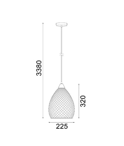 RICTUS3: Bohemian Glass with Quadrilateral Segments Ellipse Shape Pendant Light - Chrome